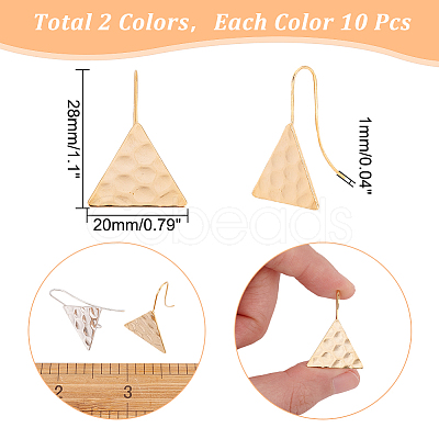 20Pcs 2 Colors Brass Earring Hooks KK-AR0002-97-1