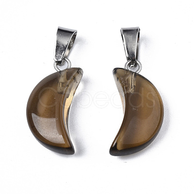 Transparent Spray Painted Glass Pendants GLAA-N035-021-F01-1