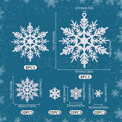 Christmas Plastic Snowflake Pendant & Cabochons Making Findings Kits DIY-SC0026-70-1