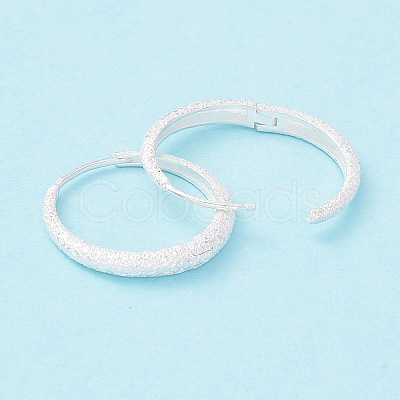 Textured 925 Sterling Silver Small Huggie Hoop Earrings EJEW-I260-29S-1