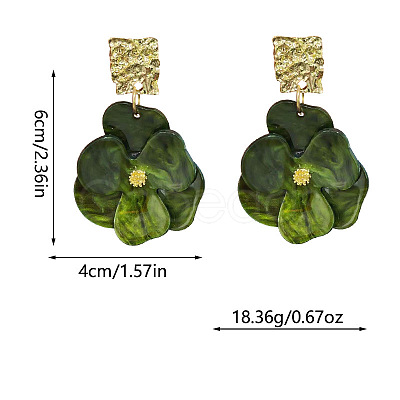Flower Zinc Alloy Acrylic Dangle Stud Earrings FS-WG5AD05-01-1