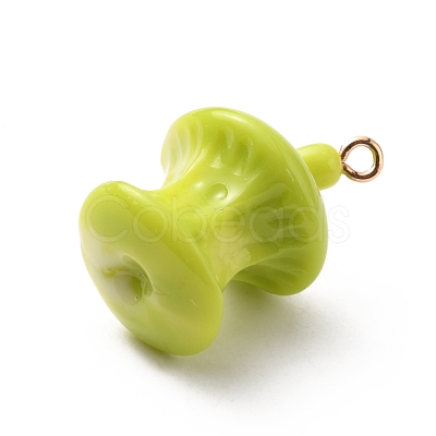 Opaque Resin Pendants RESI-WH0026-35B-1