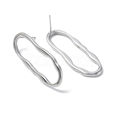 Non-Tarnish 304 Stainless Steel Twist Hollow Oval Stud Earrings for Women EJEW-F300-05P-1