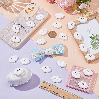 64Pcs 8 Styles Funny Opaque Resin Cabochons RESI-WR0001-14-1