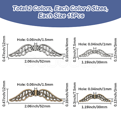 60Pcs 4 Styles Tibetan Style Alloy Beads TIBE-SC0002-61-1