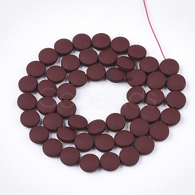 Spray Painted Non-magnetic Synthetic Hematite Beads Strands G-T116-02-21-1