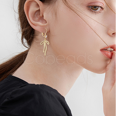 20Pcs Brass Micro Pave Clear Cubic Zirconia Leverback Earring Findings KK-BBC0029-05-1