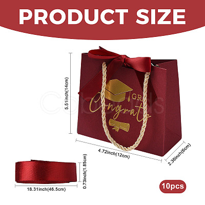 Gold Stamping Graduation Cap Paper Gift Bags CARB-FZC0001-01B-1