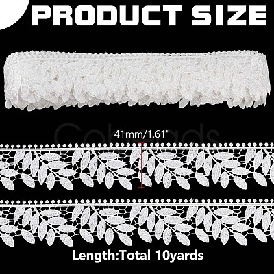 10 Yards Leaf Polyester Lace Trim OCOR-WR0001-87B-1