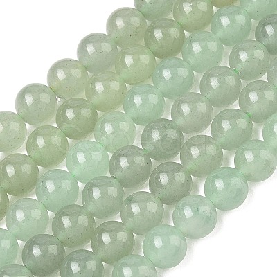 Natural Green Aventurine Round Beads Strands G-S150-8mm-1-1