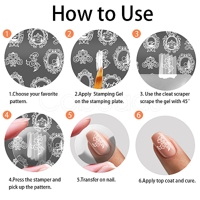 Stainless Steel DIY Nail Art Templates MRMJ-WH0092-071-1
