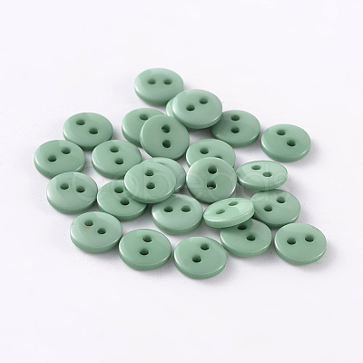 2-Hole Flat Round Resin Sewing Buttons for Costume Design BUTT-E119-28L-12-1