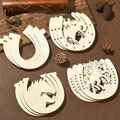 Unfinished Wood Horseshoe Cutouts WOOD-CJC0009-02-1