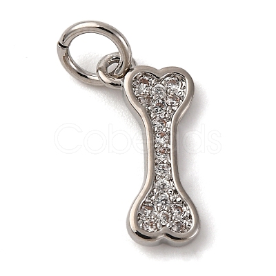 Brass Micro Pave Cubic Zirconia Pendants KK-P308-59P-1