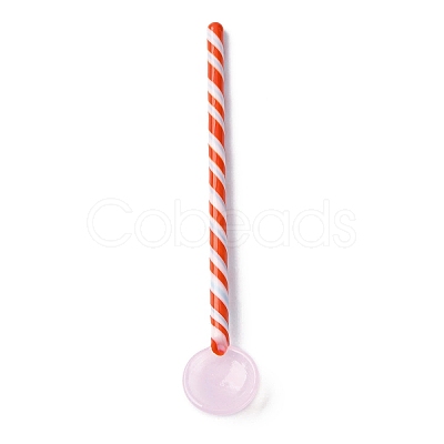 Handmade Glass Stripe Spoons AJEW-A067-02-1