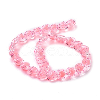 Glass Heart Beads GLAA-D005-01-1