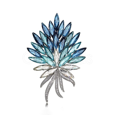 Flower Alloy Rhinestone Brooches for Backpack Clothes PW-WGB7B94-01-1