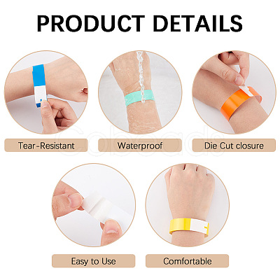 300Pcs Synthetic Paper Polypropylene Disposable Wristbands BJEW-SP0001-09A-1
