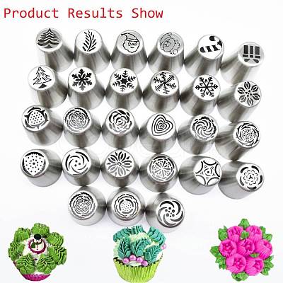 Non-Tarnish Stainless Steel Russian Piping Tips DIY-D036-14P-1