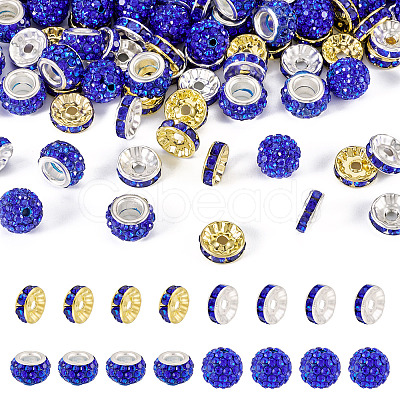 120Pcs 4Style Pave Disco Ball Beads RB-TA0001-18-1