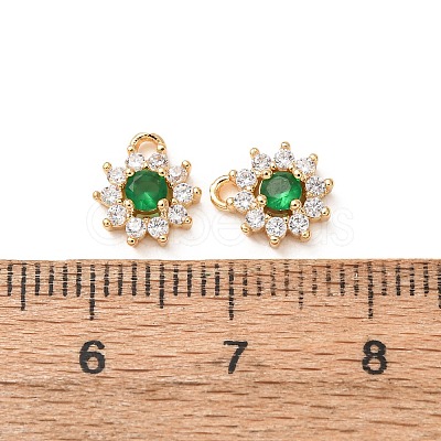 Brass Micro Pave Cubic Zirconia Charms CU-K002-39G-D-1