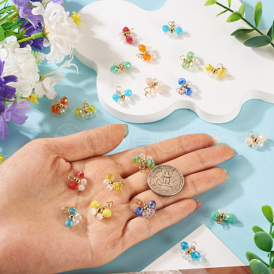 20Pcs 10Colors Glass Beaded Pendants FIND-TA0009-21-1