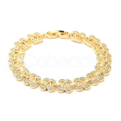 Cherry Brass Micro Pave Cubic Zirconia Chain Bracelets BJEW-L703-01B-G-1