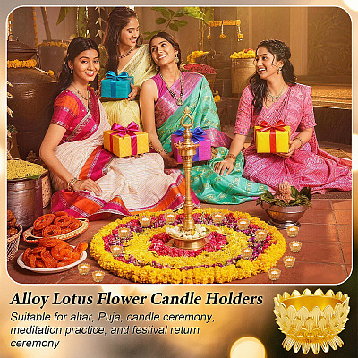 14Pcs Alloy Candle Holders AJEW-WA0004-41-1