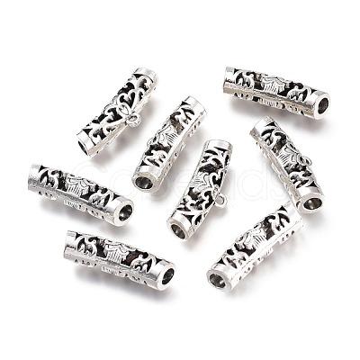 Tibetan Style Alloy Tube Bails PALLOY-H170-11AS-1