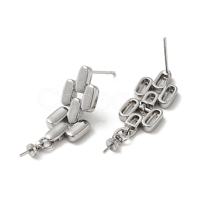 Brass Stud Earring Findings KK-P239-08P-1
