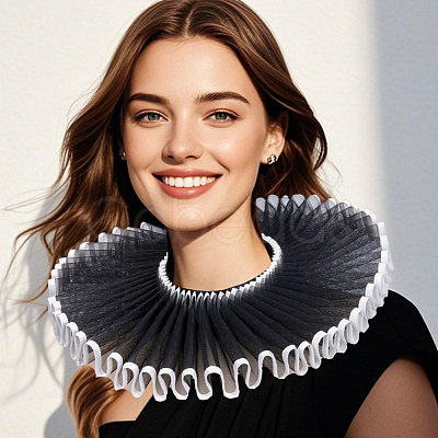 Detachable Lady's Gauze Fake Collar AJEW-WH20042-91A-1
