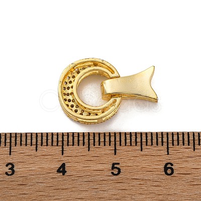 Brass Micro Pave Clear Cubic Zirconia Fold Over Clasps KK-A230-17G-1
