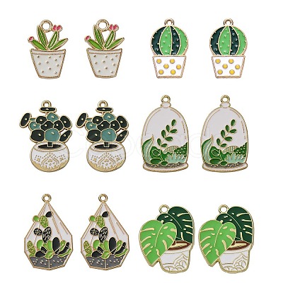 30Pcs 6 Styles Alloy Enamel Pendants ENAM-CJ0004-91-1