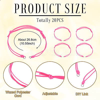 20Pcs Waxed Polyester Cord Bracelet Making AJEW-TAC00097-1