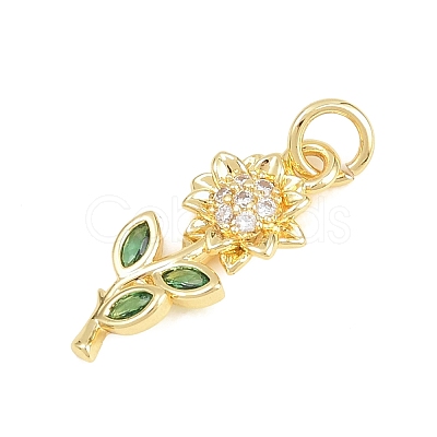 Valentine's Day Brass Micro Pave Cubic Zirconia Pendants KK-D258-07G-03-1