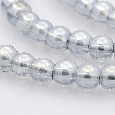 Pearl Luster Plated Glass Round Beads Strands GLAA-A025-6mm-PL02-1