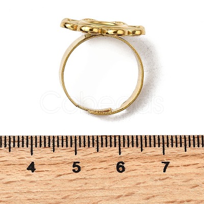 Adjustable 304 Stainless Steel Open Cuff Ring Components STAS-P403-01C-G-1