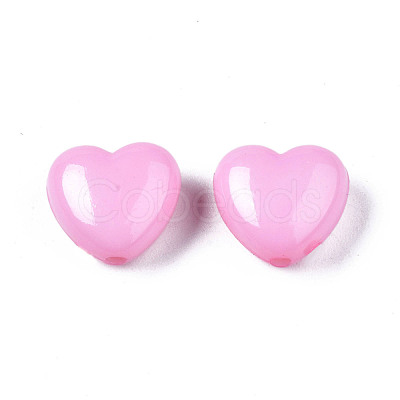 Pearl Pink Heart Acrylic Beads X-SACR-10X11-11-1