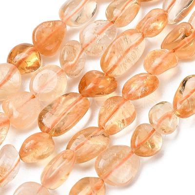 Heated Natural Citrine Beads Strands G-L608-A09-02-1
