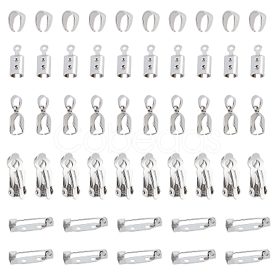 ARRICRAFT 50Pcs 5 Styles 304 Stainless Steel Column Cord Ends STAS-AR0001-14-1