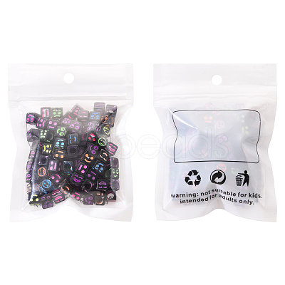 Craft Black Acrylic Beads MACR-YW0001-11-1