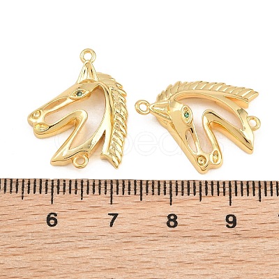 Brass Micro Pave Cubic Zirconia Connector Charms CU-CBA56CE-03G-1