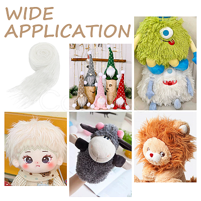 Polyester Top for Diy Hand-Decorated Artificial Wool Strip Accessories FIND-WH0170-32C-1