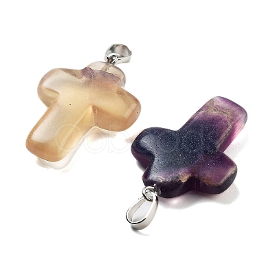 Natural Fluorite Pendants G-A231-02H-1