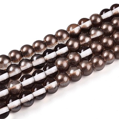 Baking Paint Transparent Glass Beads Strands DGLA-N011-6mm-09-1