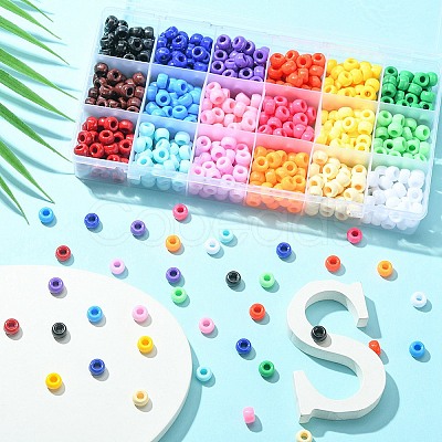 702pcs 18 Colors Opaque Plastic Beads KY-YW0001-41-1