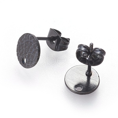 304 Stainless Steel Ear Stud Findings STAS-O119-15B-B-1