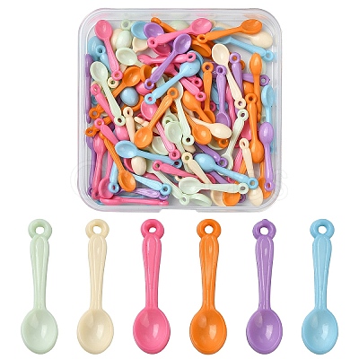 100Pcs Opaque Acrylic Pendants OACR-YW0001-96-1