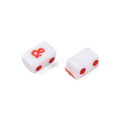 Opaque White Acrylic Connector Charms MACR-N012-21-1