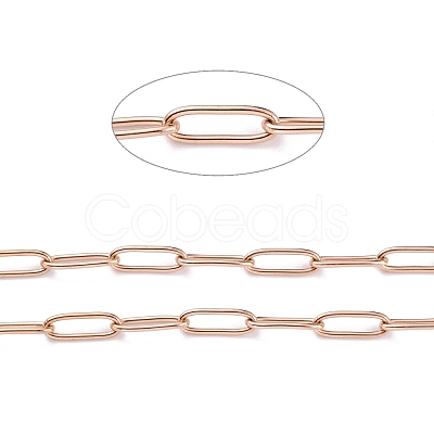 Ion Plating(IP) 304 Stainless Steel Paperclip Chains CHS-O010-01RG-1